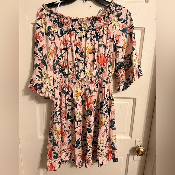 Lulu's Blush Floral Smocked Dress - Picture 3 of 3